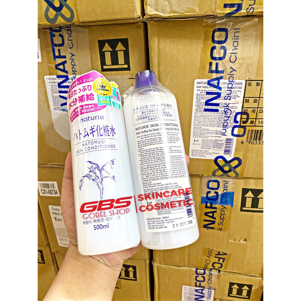 [ Tặng Bình Xịt 40ml ] Nước Hoa Hồng Dưỡng Ẩm Hạt Ý Dĩ ( Gạo) Naturie Hatomugi Lotion 500ml | BigBuy360 - bigbuy360.vn