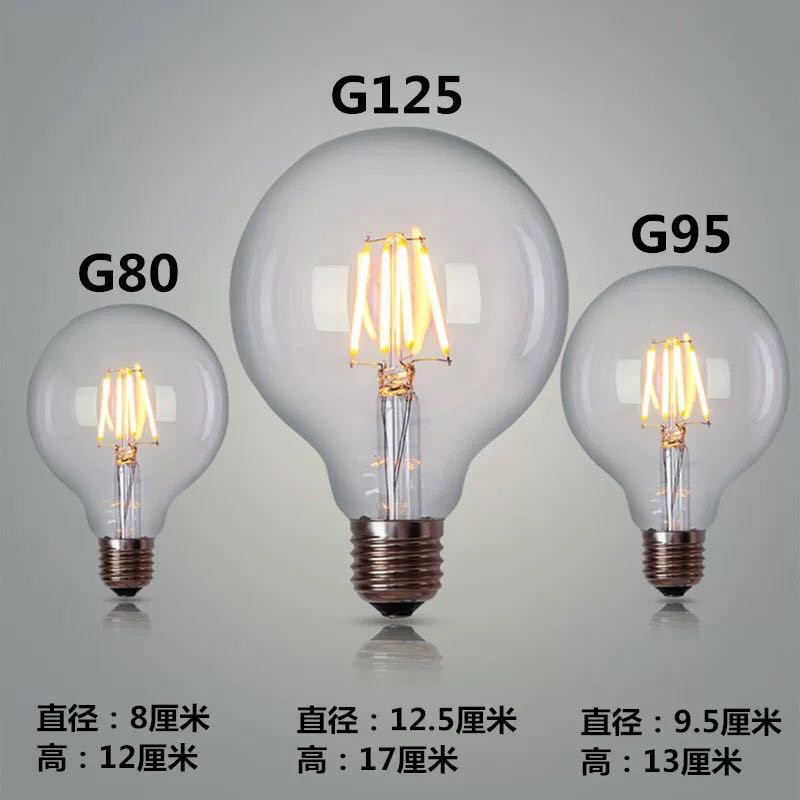 Bóng đèn led edison G95/G80 vàng nắng 2700K 4W E27