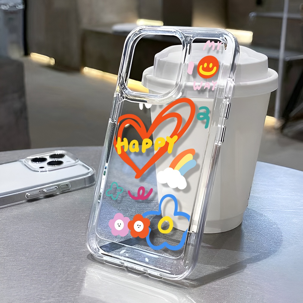 Ốp Điện Thoại Trong Suốt Họa Tiết Trái Tim Cho iphone 14 Plus 11 13promax 12 7Plus X XS Max 7 8 SE 2020