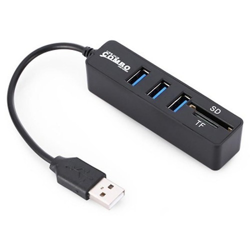 Hub chia 3 cổng USB và 2 khe đọc thẻ nhớ