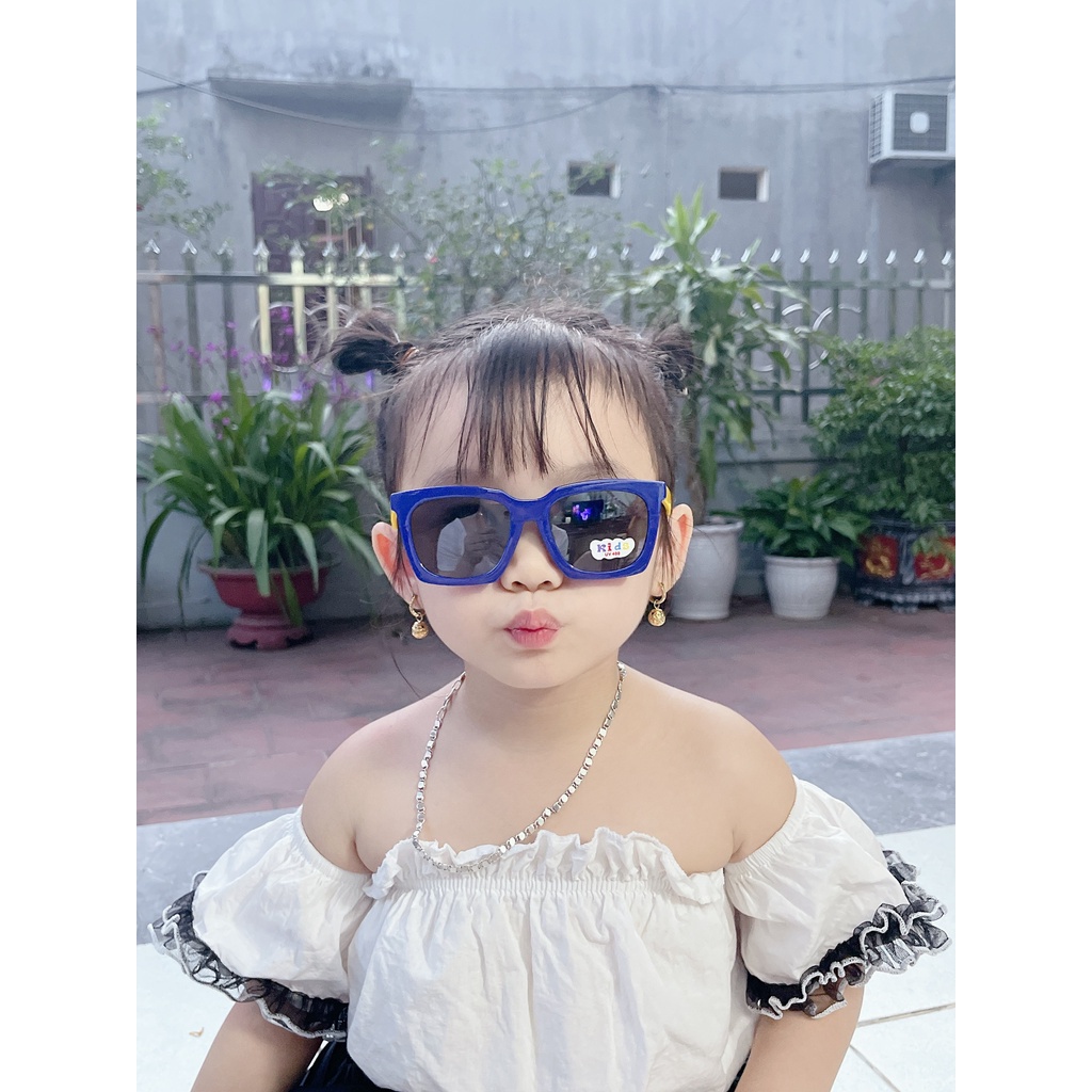 Kính mát vuông thời trang cho bé từ 1 - 6 tuổi, kính râm chống tia uv400 dành cho bé trai và bé gái bảo vệ tối ưu