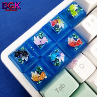 Keycap artisan nút bàn phím cơ hình cá koi nổi cực đẹp