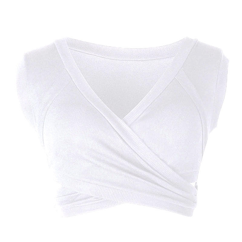 Ready Stock WEANIA Sexy Crop Top Sleveless Bandage Tank Women Plain Sportwear Tops