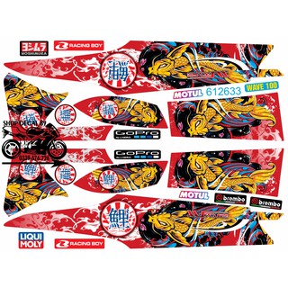 Tem Rời WAVE ALPHA 100 MẪU CÁ CHÉP NỀN ĐỎ MS 612633 (Tem 3 Lớp Chống Bay Màu)