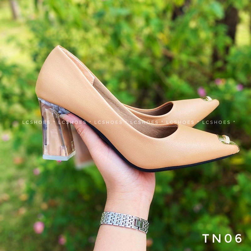 Giày công sở gót trong cao 7cm màu Nude(da)