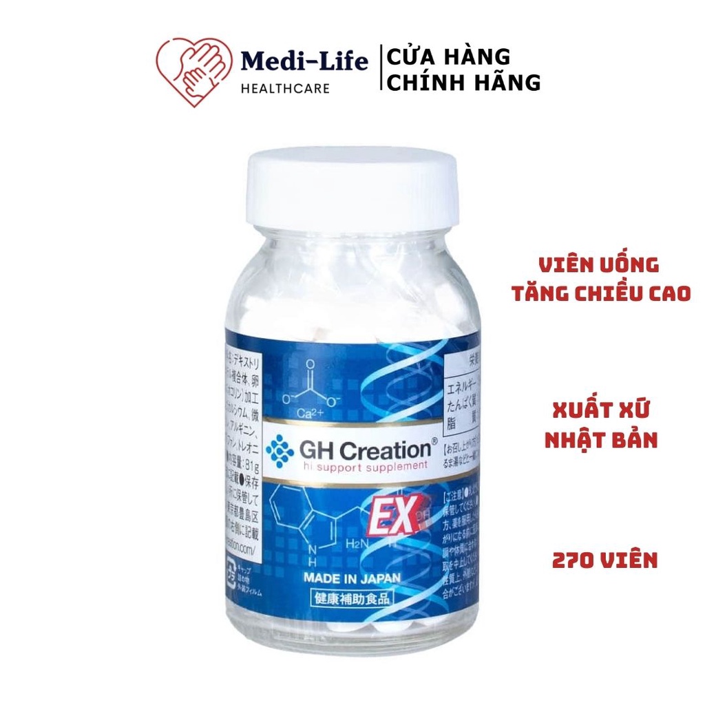 [CHÍNH HÃNG] Viên Uống Tăng Chiều Cao GH Creation 270 viên Của Nhật Bản - Thực Phẩm Chức Năng Medi-L