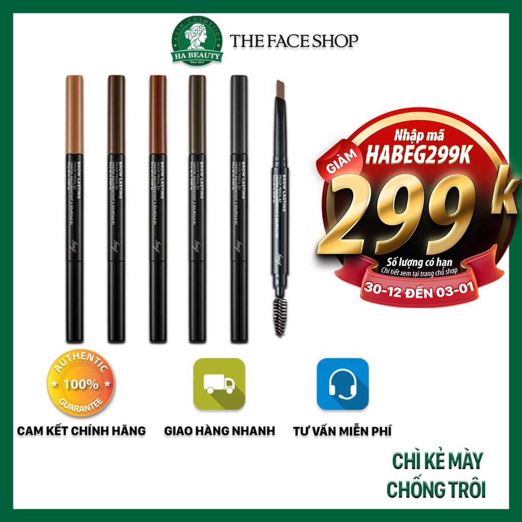 Chì kẻ mày chống trôi trang điểm chân mày lông mày The Face Shop fmgt Brow Lasting Proof Pencil Ex 0.2g