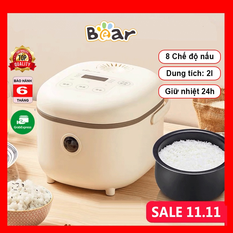 Nồi Cơm Điện Đa Năng Chống Dính Thông Minh Bear 2-3l - 8 chế độ