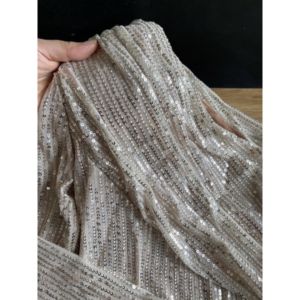 Đầm body lệch vai đính lấp lánh, váy ôm nữ gợi cảm