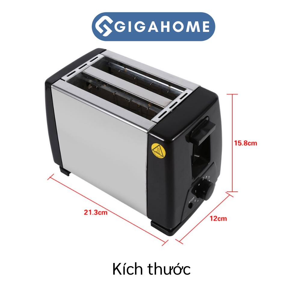 Máy Nướng Bánh Mì Sandwich 2 Ngăn Tự Nảy GIGAHOME Công Suất 750W 3803
