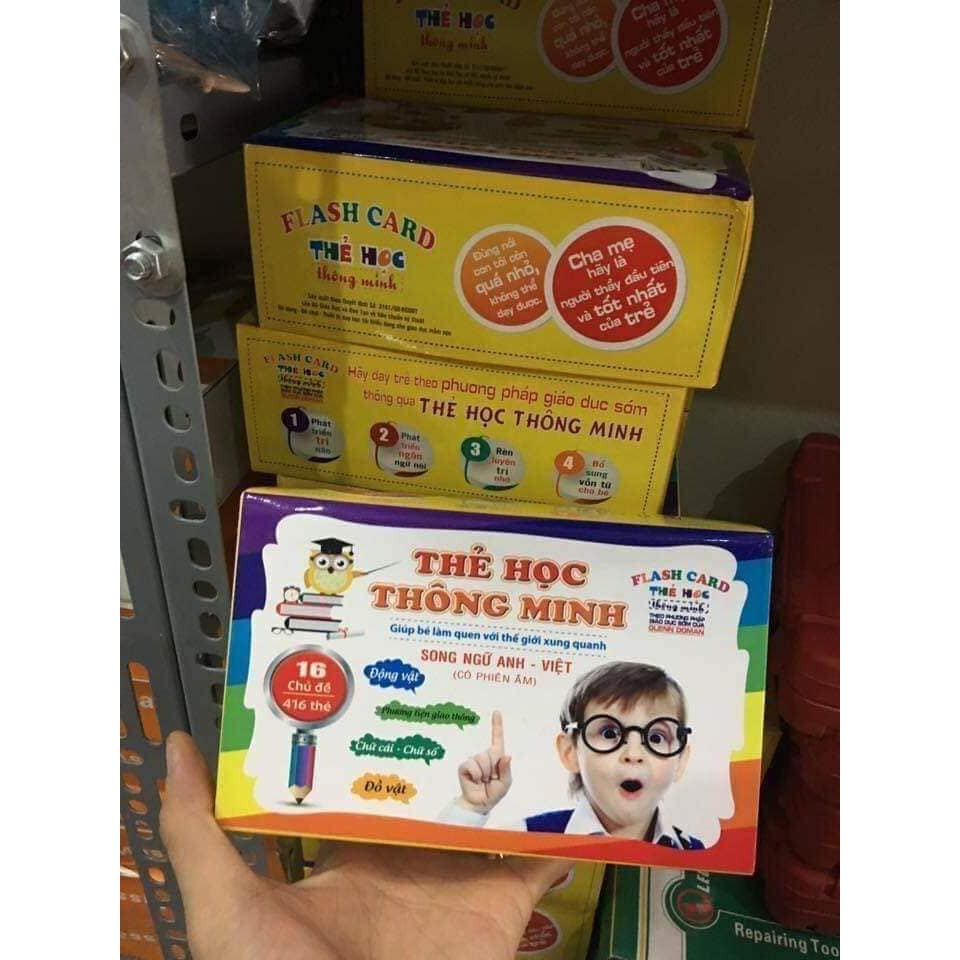 Bộ thẻ học 16 chủ đề song ngữ 416 thẻ thông minh cho bé