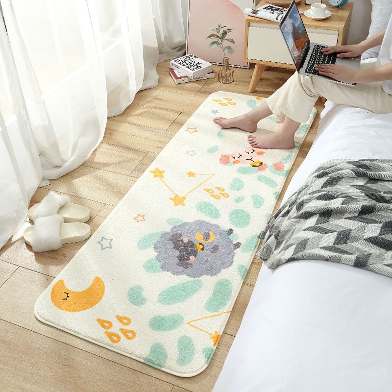 Thảm Lông Cừu Hoạt Hình Siêu Mềm Trang Trí Giường Ngủ Chân Ghế Sofa