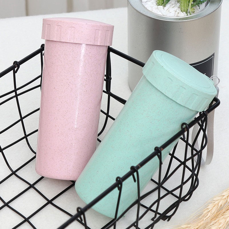 Eco-friendly Biodegradable Reusable Travel Bottles Wheat Straw Fiber Water Bottle Cup