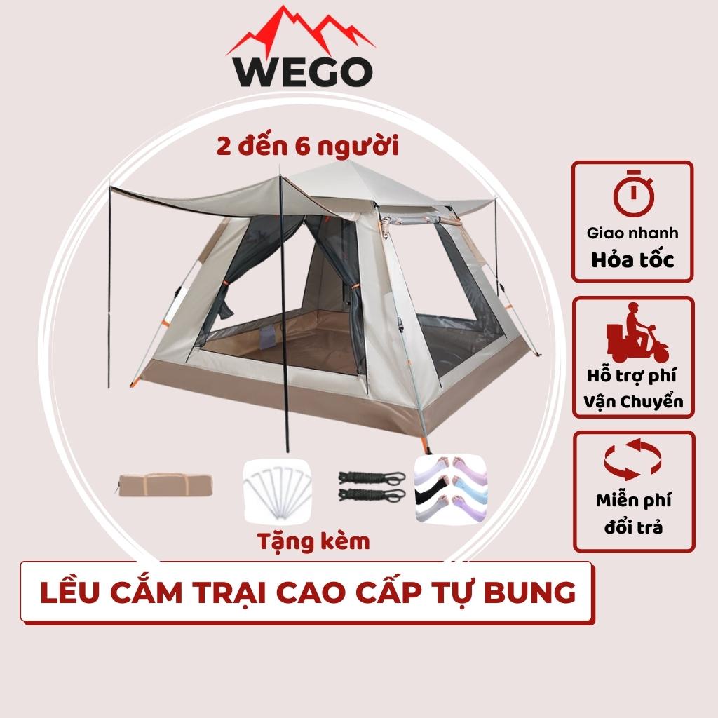 Lều cắm trại dã ngoại tự bung cao cấp 4 đến 6 người chống nắng chống UV, chống nước WEGO