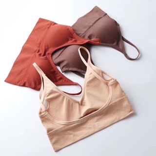 Áo bra gân 2 dây cổ V