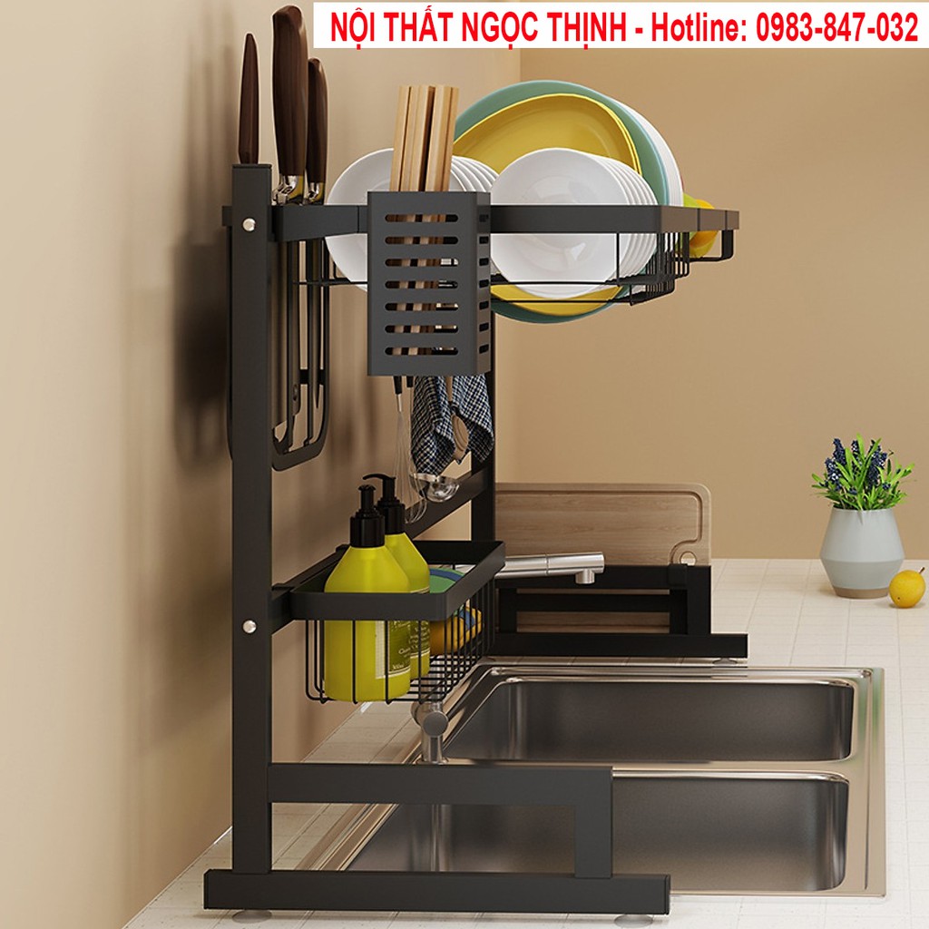 Kệ úp chén inox đa năng đặt đứng trên bồn rửa kết hợp 7 trong 1 đặt bồn rửa siêu gọn gàng ngăn nắp | BigBuy360 - bigbuy360.vn