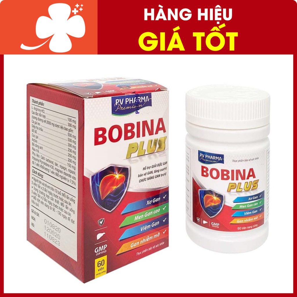 Bobina Plus - Hỗ trợ giải độc gan, bảo vệ gan, tăng cường chức năng gan (60 viên)