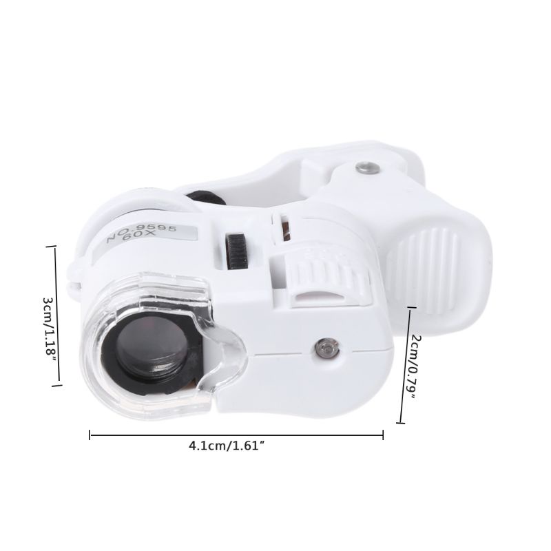 Kính Lúp Phóng Đại 60 Lần Có Đèn Led Cho Điện Thoại
