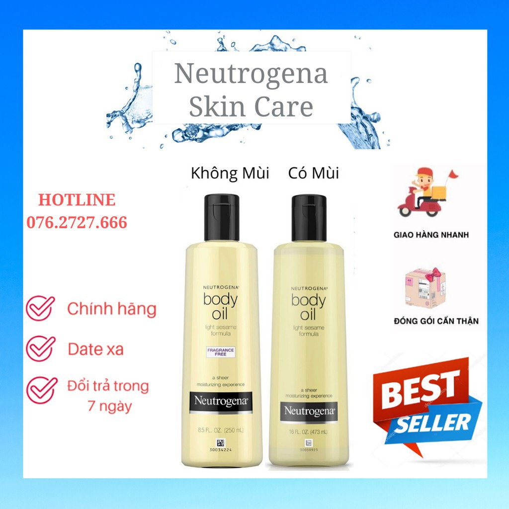 DẦU DƯỠNG CƠ THỂ NEUTROGENA BODY OIL LIGHT SESAME FORMULA 250ML CHÍNH HÃNG - 8070