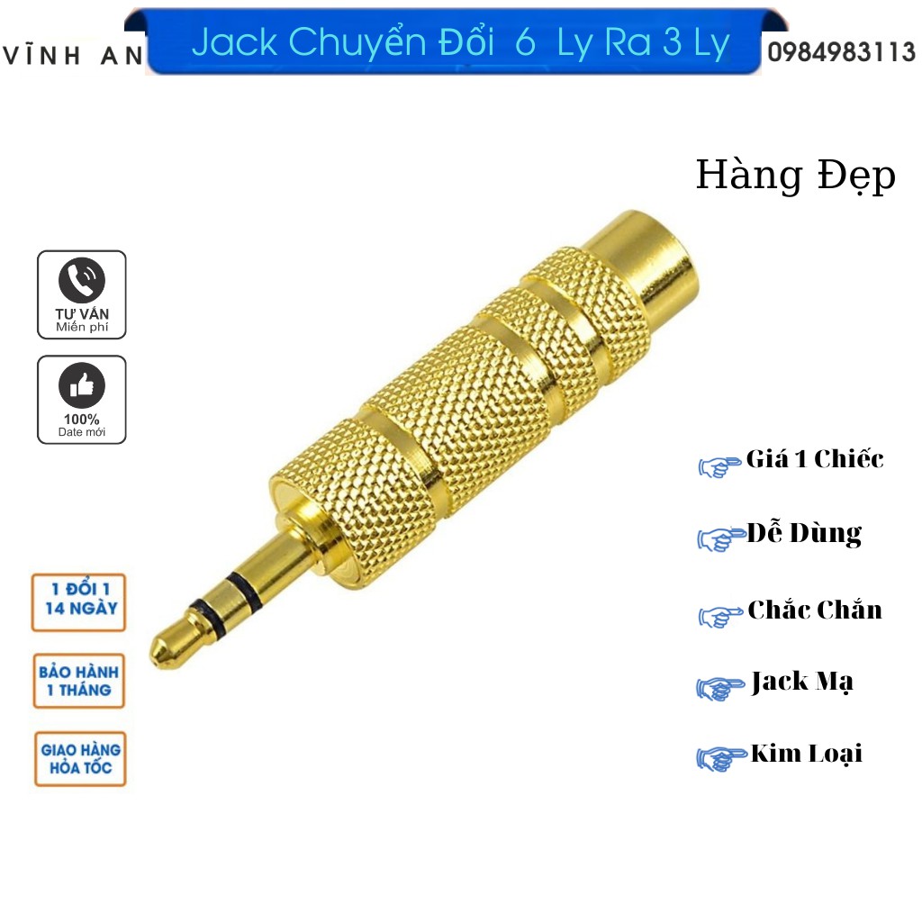 Jack Chuyển Đổi Tín Hiệu 6.5 Ra 3.5 mm