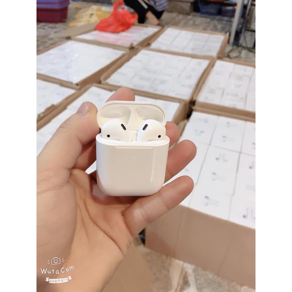 Tai nghe Bluetooth airpod 2 cảm biến nhanh nhạy định vị đổi tên chất lượng âm thanh trầm nghe cực phê