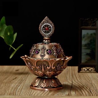Lư hương xông trầm bát kiết tường 15cm, hợp kim đồng, phong thủy - Nhơn Phát