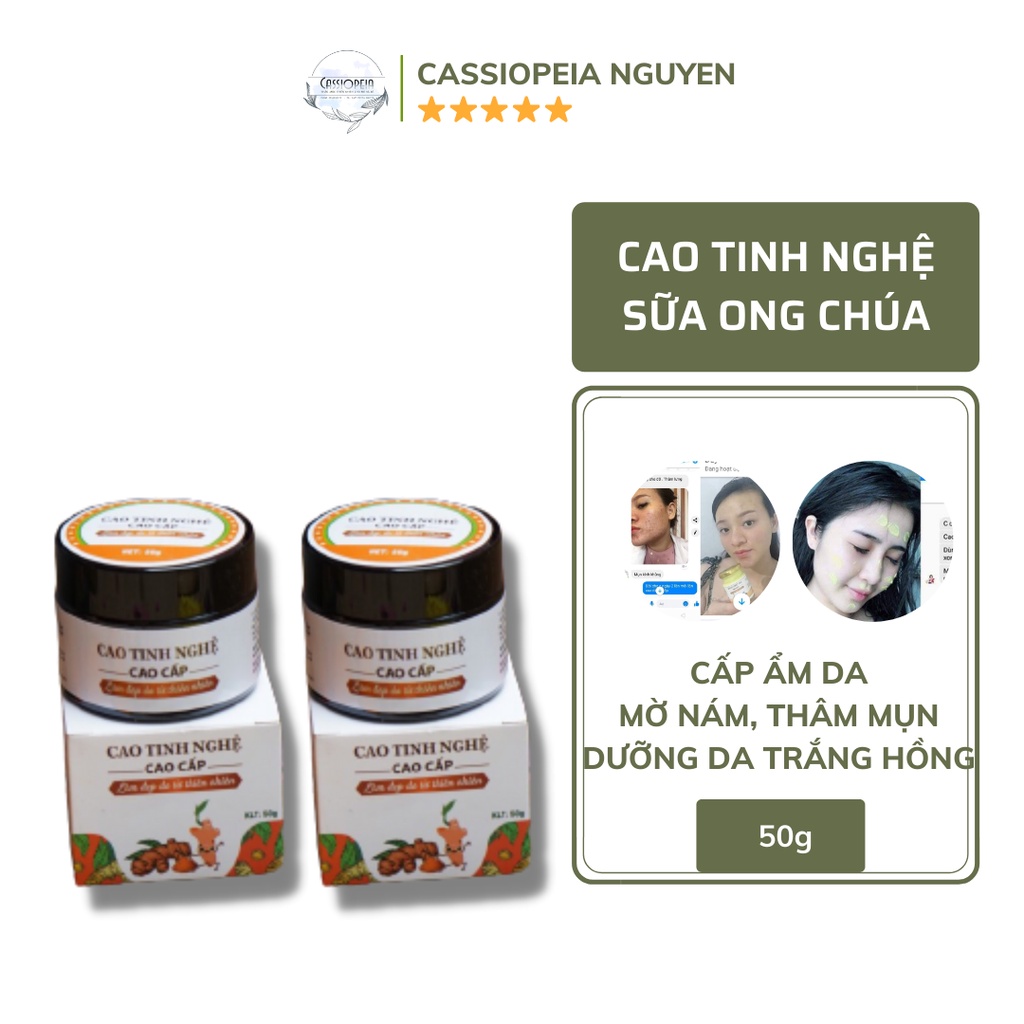 Cao tinh nghệ sữa ong chúa handmade dưỡng da trắng hồng, láng mịn