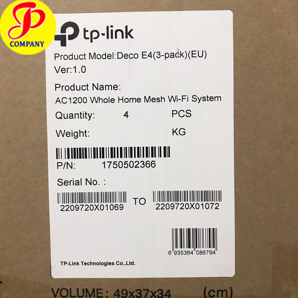 Thùng 4 cái Bộ phát Wifi Mesh băng tần kép TP-Link Deco E4 (3 pack), chính hãng, mới 100%, bảo hành 2 năm | BigBuy360 - bigbuy360.vn
