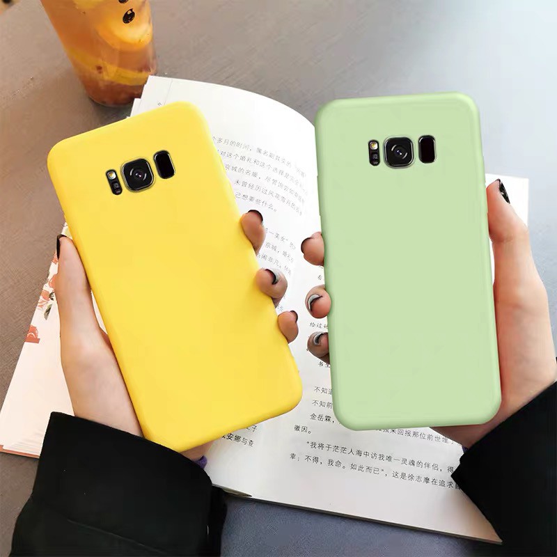 Ốp lưng điện thoại bằng TPU silicon mềm màu kẹo ngọt ngào cho Samsung Galaxy S7 Edge S8 S9 S10 Plus