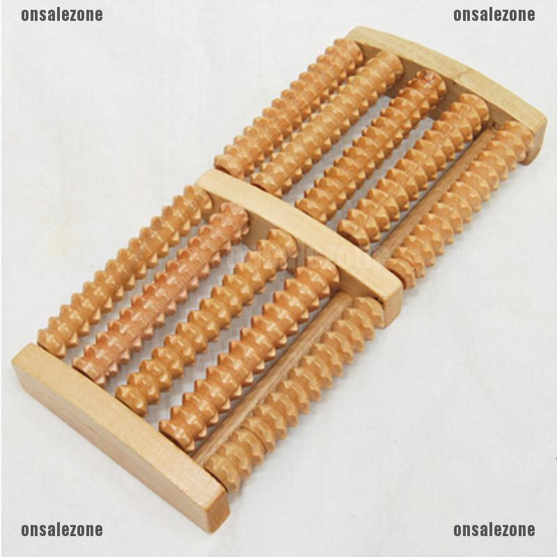Dụng cụ lăn mát xa bàn chân 5 tầng bằng gỗ