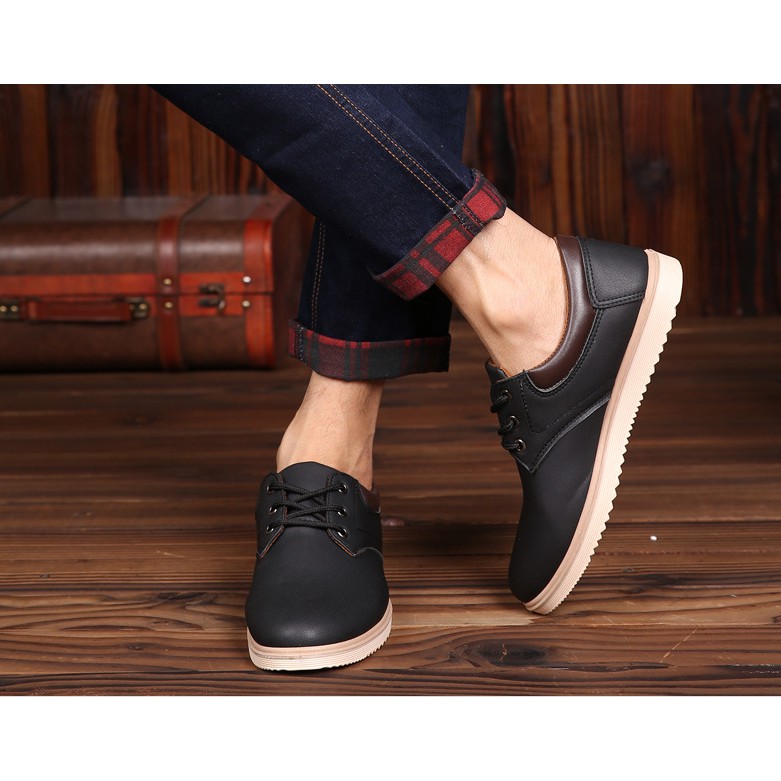 Giày Lười Nam, Tây Nam Giá Rẻ, Giày Lười Cột Dây Nam Công Sở ( 2 màu full size ) | BigBuy360 - bigbuy360.vn