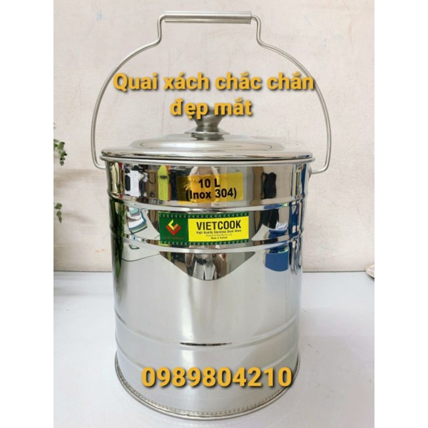 Video Xô inox  SUS 304 có quai xách 10L,15 L,Xô đựng thực phẩm,nước,sữa,Bình đựng nước ko vòi 10 l,15 l,20 lChính Hãng