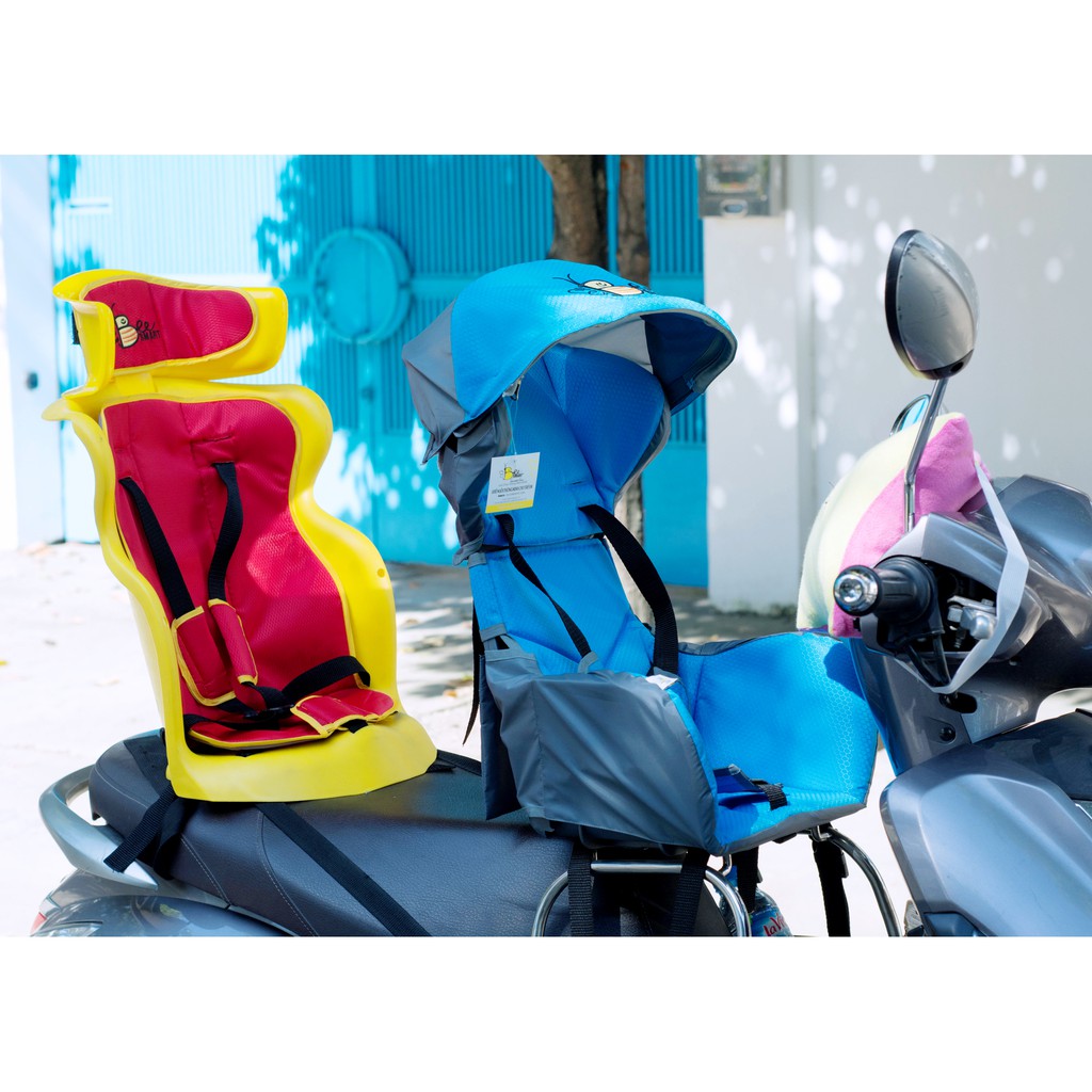 Ghế ngồi xe máy Beesmart X2 (Lắp sau) – Màu Xanh Chấm Bi_GN 12