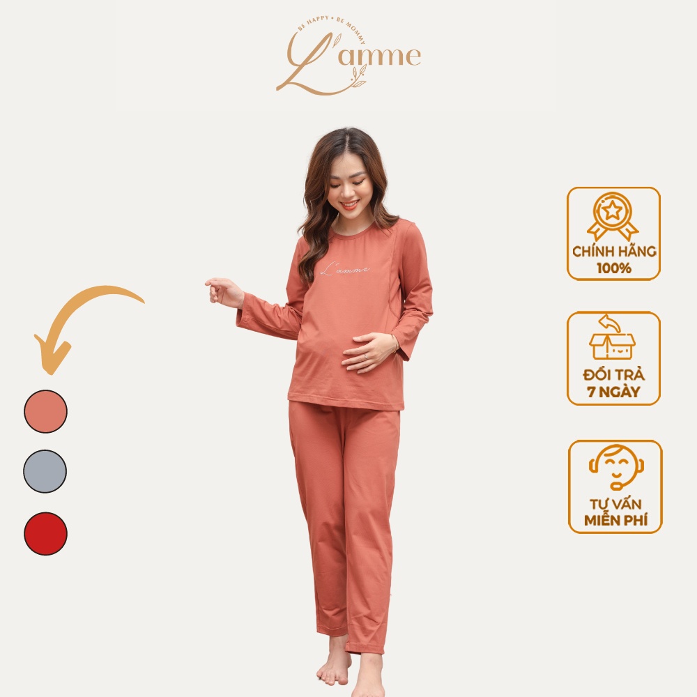 Đồ bộ bầu sau sinh (B01) thiết kế cho bé ti 100% cotton thoáng mát by LAMME