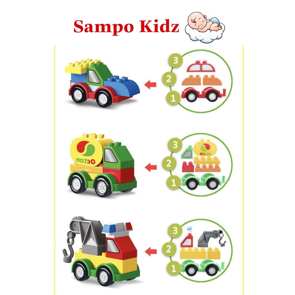 Lego Xếp Hình Ô tô 6 Chi Tiết, Đồ chơi cho bé