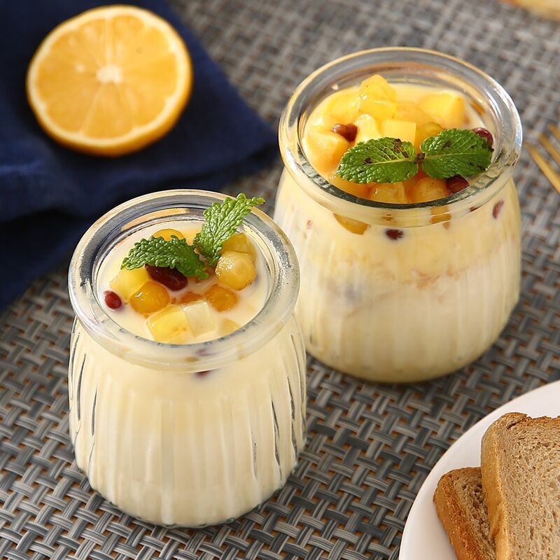 Pudding chai thủy tinh, sữa chua chai, mousse cốc, khuôn nướng cho lò nướng, cốc sữa chua có nắp