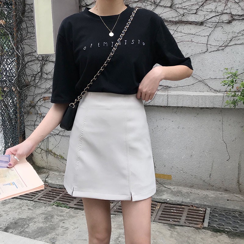 Chân váy chữ a ngắn lưng cao xẻ tà LAMODE, chân váy công sở ngắn có quần bên trong | BigBuy360 - bigbuy360.vn