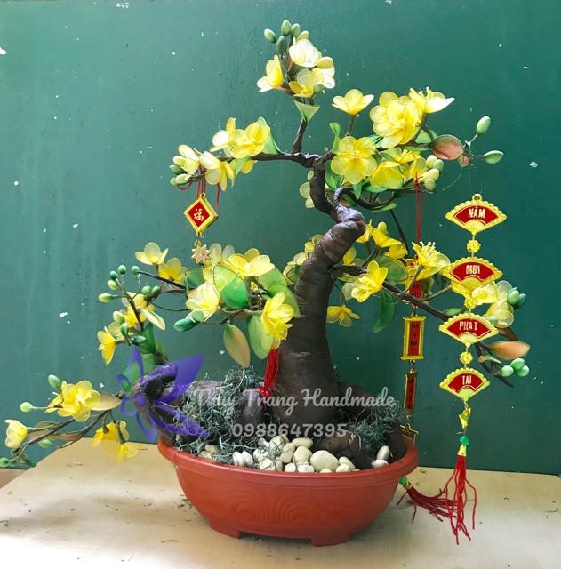 Chậu Oval bằng nhựa (có 2 màu đỏ và nâu) trồng cây bonsai hoặc cắm hoa giả