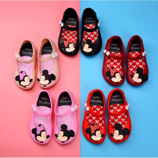 Giày sandal bằng nhựa PVC mềm hình chuột Mickey cho bé gái