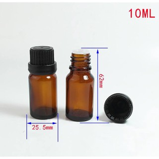 Combo 10 chai thuỷ tinh đựng tinh dầu 10ml nắp nhựa