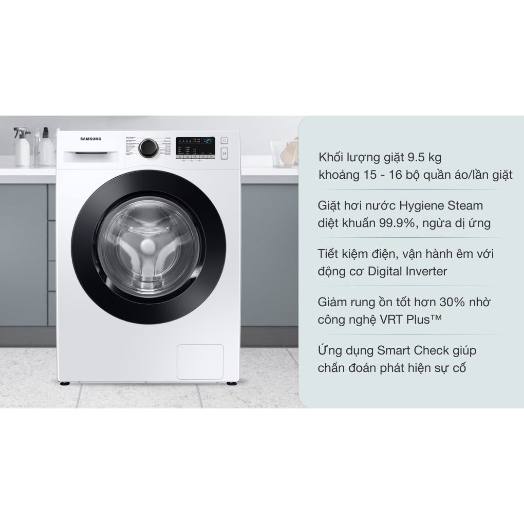 Máy Giặt Sấy Samsung Inverter 9.5 Kg WD95T4046CESV 2021 - dienmaykhore