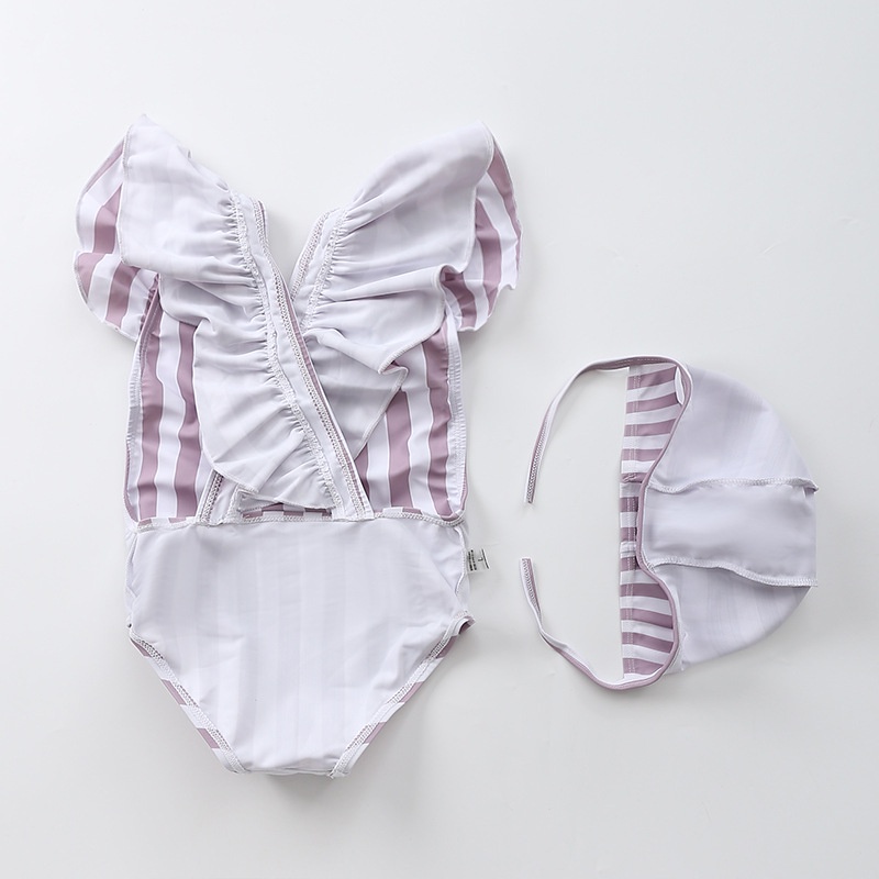 Cô gái Áo tắm Một mảnh Áo tắm Một mảnh In ngọt ngào Bãi biển mùa hè Khô nhanh + Mũ bơi miễn phí