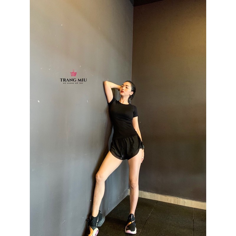 ÁO CỘC TAY DỆT TẬP GYM/YOGA