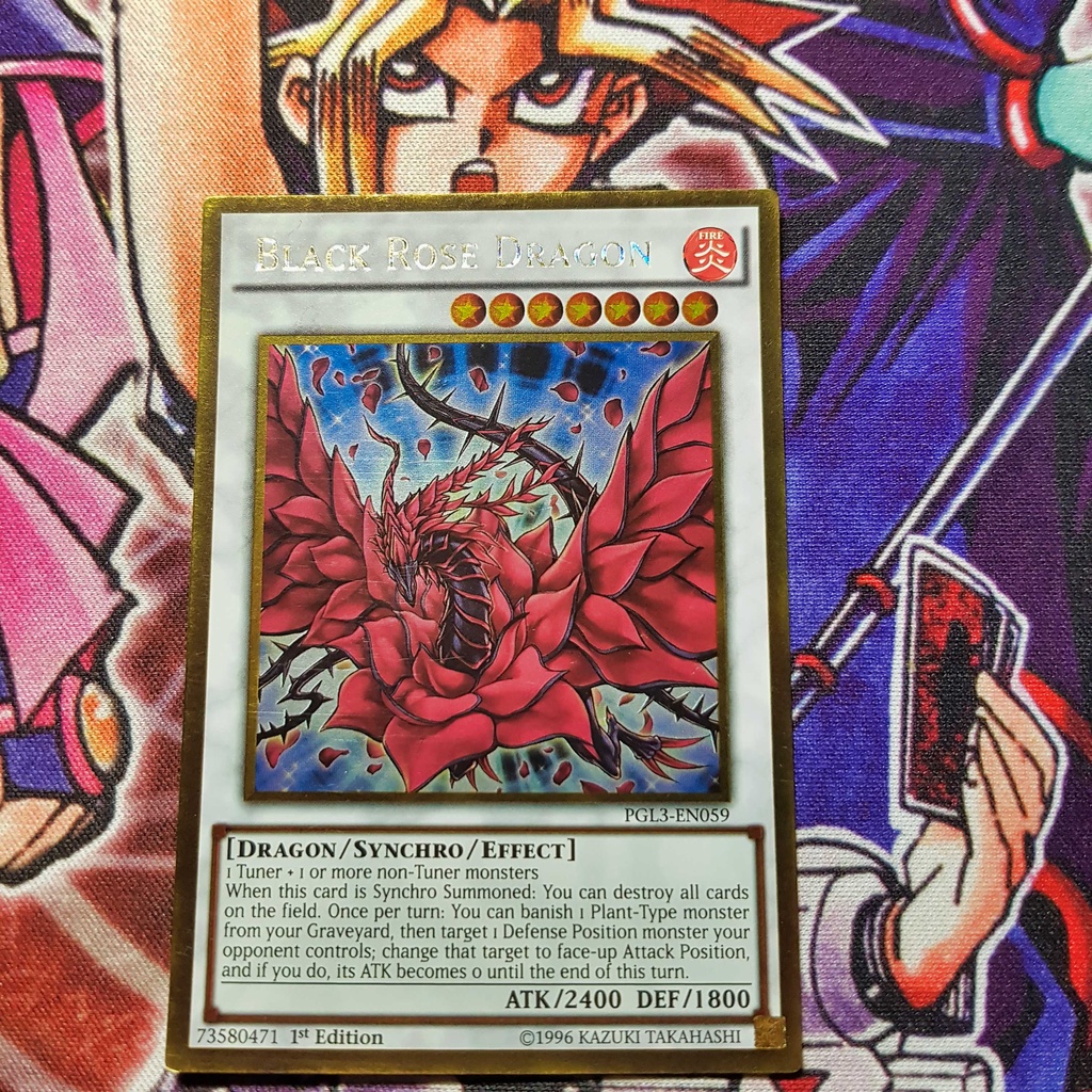 Thẻ bài Yugioh chính hãng | Black Rose Dragon | PGL3 Gold rare.
