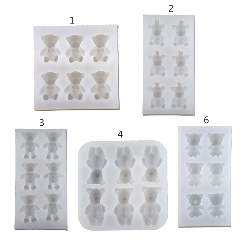 Khuôn Silicone Làm Nến/Sô Cô La/Kẹo Đường Hình Chú Gấu Gấu