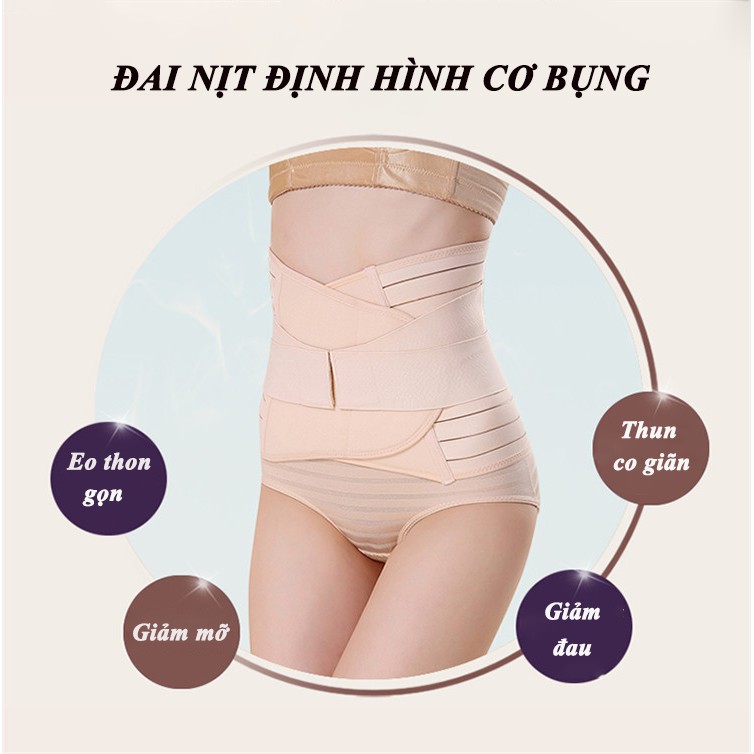 Đai nịt bụng hỗ trợ làm thon, giảm mỡ bụng, điều chỉnh tư thế Nét Ta chất liệu thun 2 lớp cao cấp dày dặn