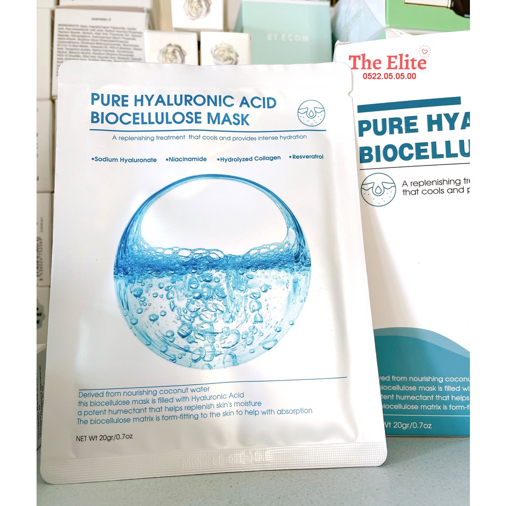 1 Chiếc mặt nạ làm trắng, cấp ẩm Biocellulose Mask Pure Hyaluronic Acid 20 gr