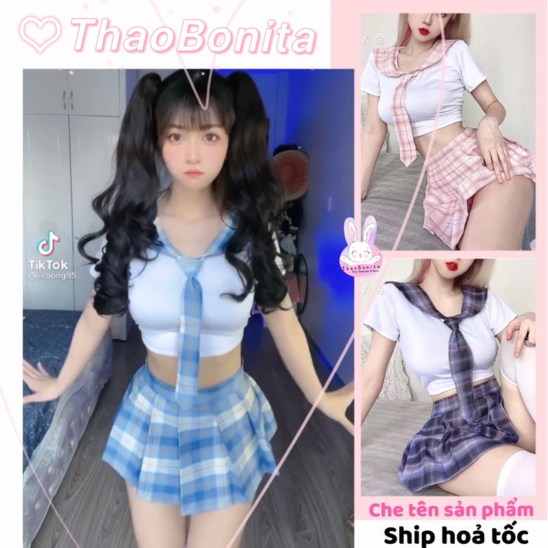 Bộ hoá trang học sinh cực xinh hot trend HS-001. SHIP HOẢ TỐC TPHCM. Đồ ngủ cosplay sexy ThaoBonita | BigBuy360 - bigbuy360.vn