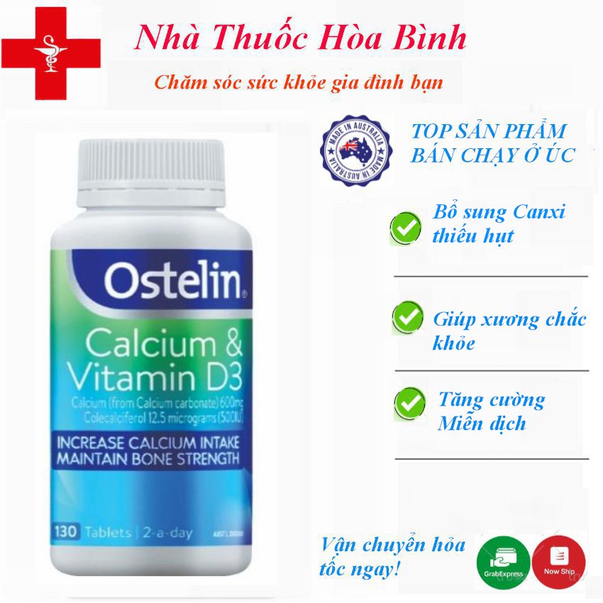 OSTELIN CALCI VITAMIN D3 130 VIÊN-Calci ostelin bầu 130v-Hàng mẫu mới