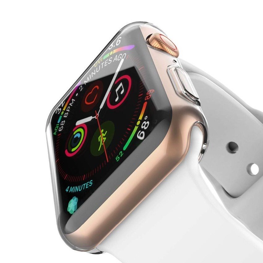 Ốp Bảo Vệ Toàn Diện Trong Suốt Cho Đồng Hồ Thông Minh Apple Watch Series 7 6 SE 5 4 3 2 1 41mm 45mm 42mm 44mm 40mm 38mm
